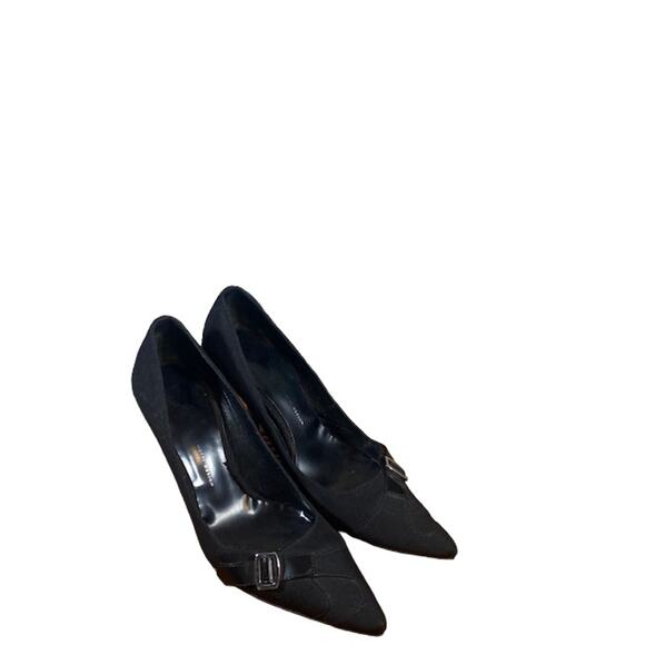 Giuseppe Zanotti Design Black Buckle Pointy Heels Women Sz 37 - Picture 1 of 12